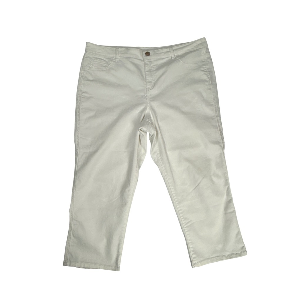 Style & Co. Womens White Capri Pants Size 16 Cropped Casual Denim